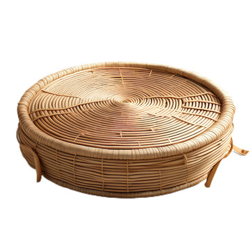 3D立体真实竹编蒲团日式