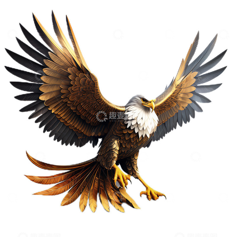 高清大图下载【趣麦麦图】3D立体真实老鹰禽类动物猛禽