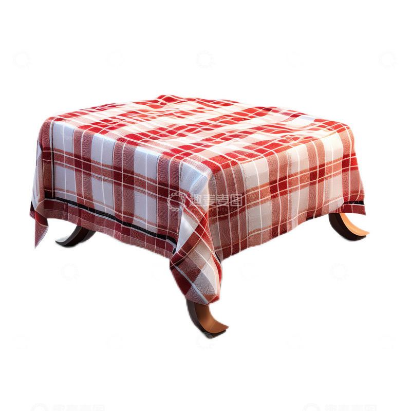 高清大图下载【趣麦麦图】3D立体真实格子布桌子木质