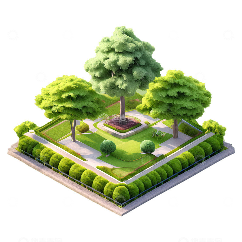 高清大图下载【趣麦麦图】卡通树景观环境设计