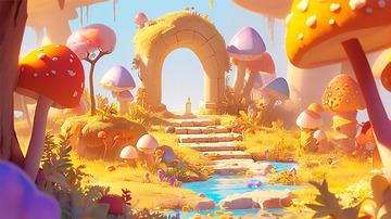 童话世界的蘑菇林