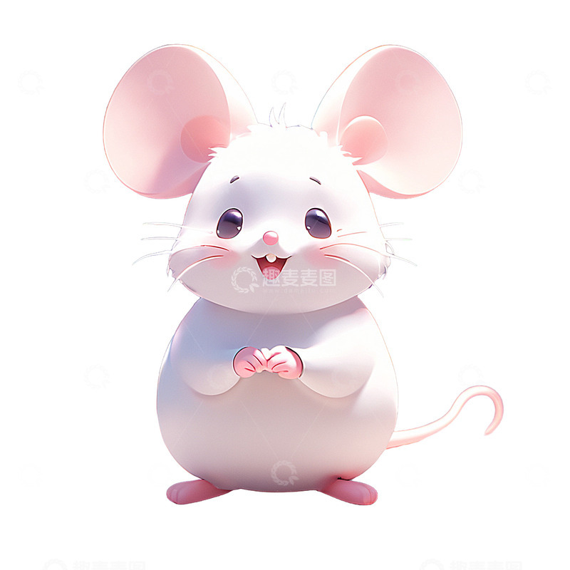 高清大图下载【趣麦麦图】一只卡通小白鼠