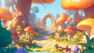 超现实主义蘑菇插画