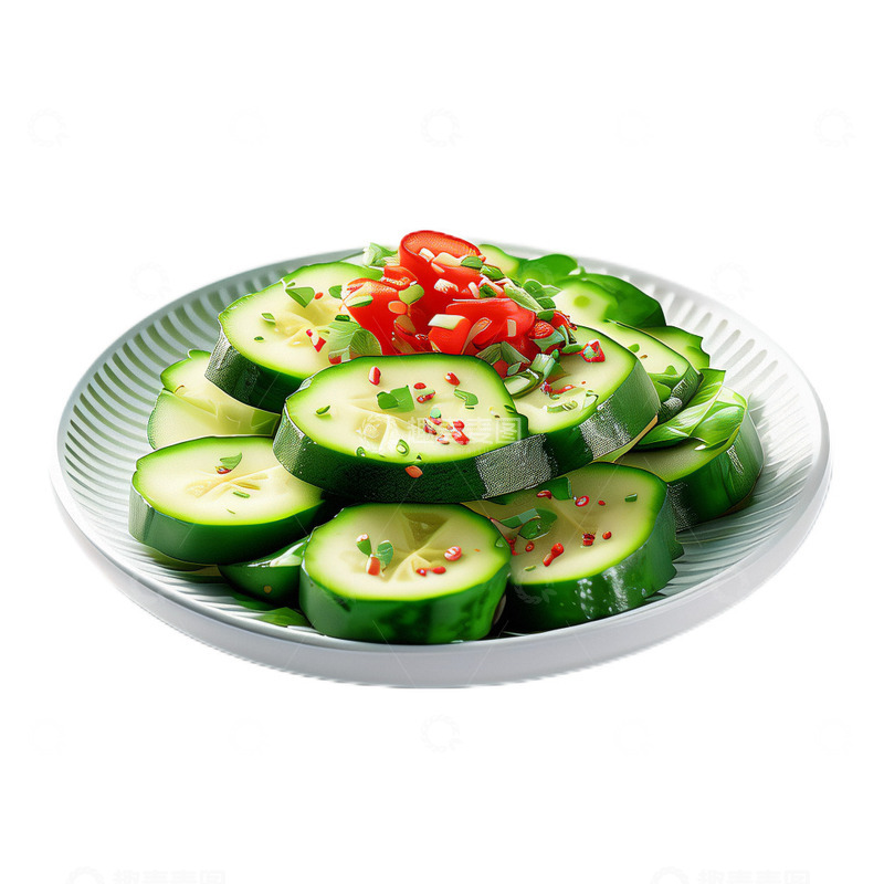 高清大图下载【趣麦麦图】3D立体真实凉拌黄瓜凉菜菜肴