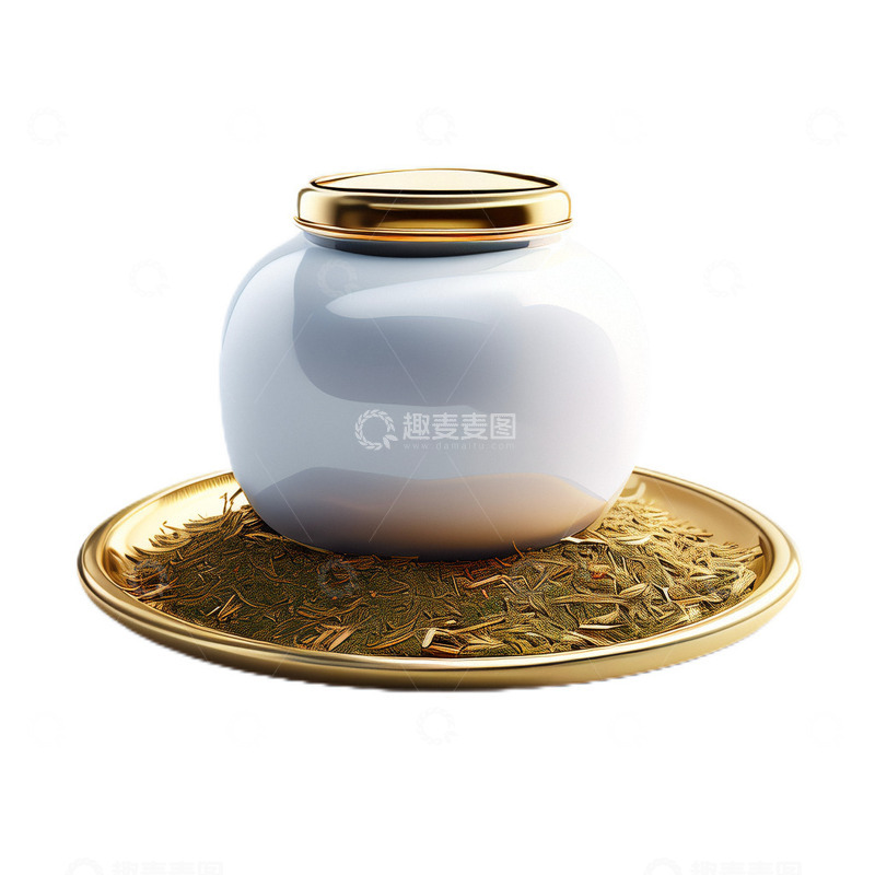 高清大图下载【趣麦麦图】3D立体真实茶叶茶叶罐罐子