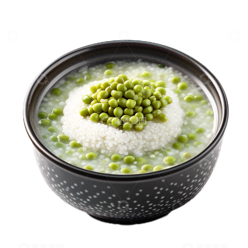 高清大图下载【趣麦麦图】3D真实立体绿豆粥养生中餐