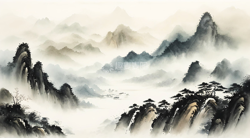 高清大图下载【趣麦麦图】水墨画国风传统背景