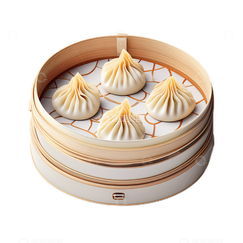 高清大图下载【趣麦麦图】3D立体真实灌汤包包子美食中餐