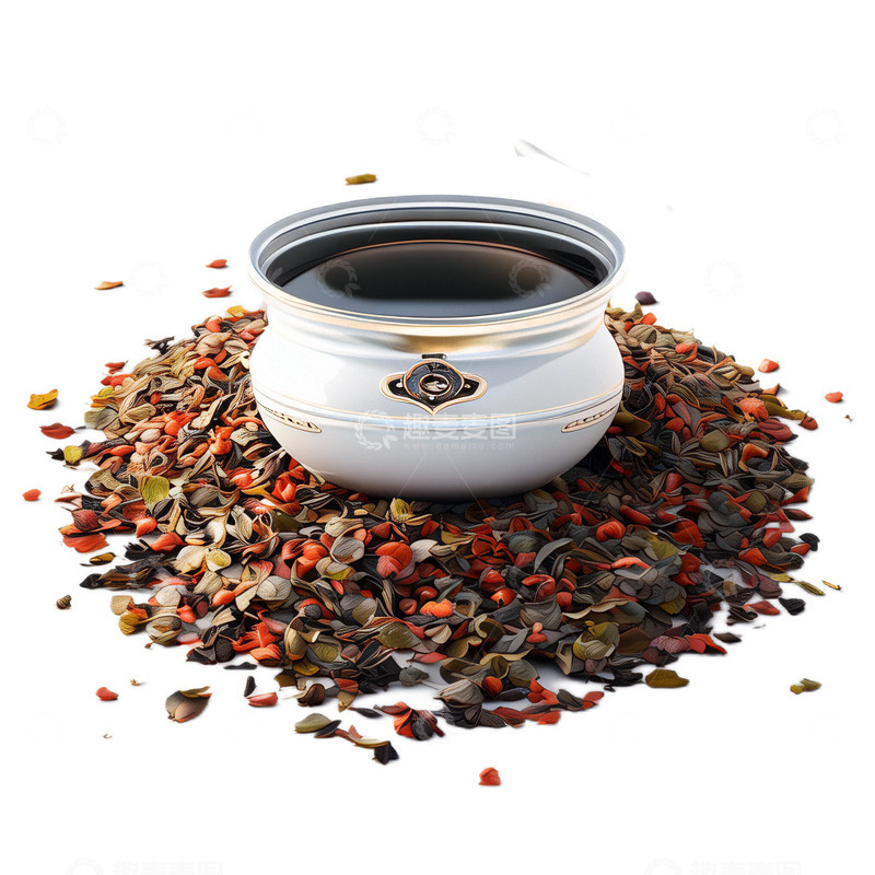 高清大图下载【趣麦麦图】3D立体真实茶叶茶叶罐白色