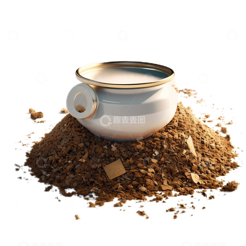 高清大图下载【趣麦麦图】3D立体真实茶叶茶叶罐罐子白色