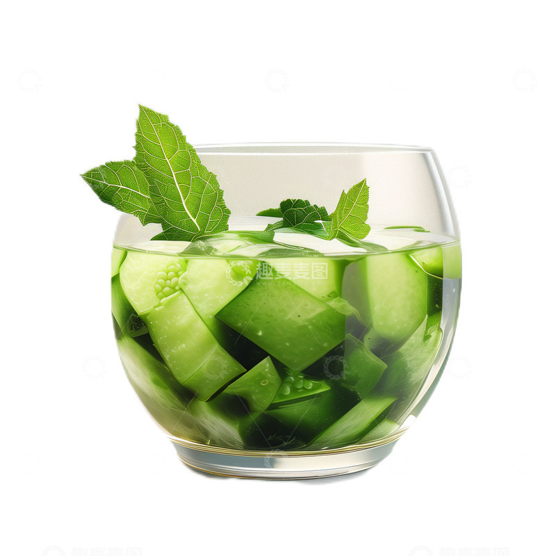 高清大图下载【趣麦麦图】3D立体真实猕猴桃水果茶饮品