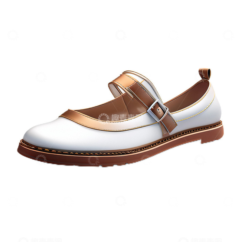 高清大图下载【趣麦麦图】3D真实立体鞋子玛丽珍皮鞋