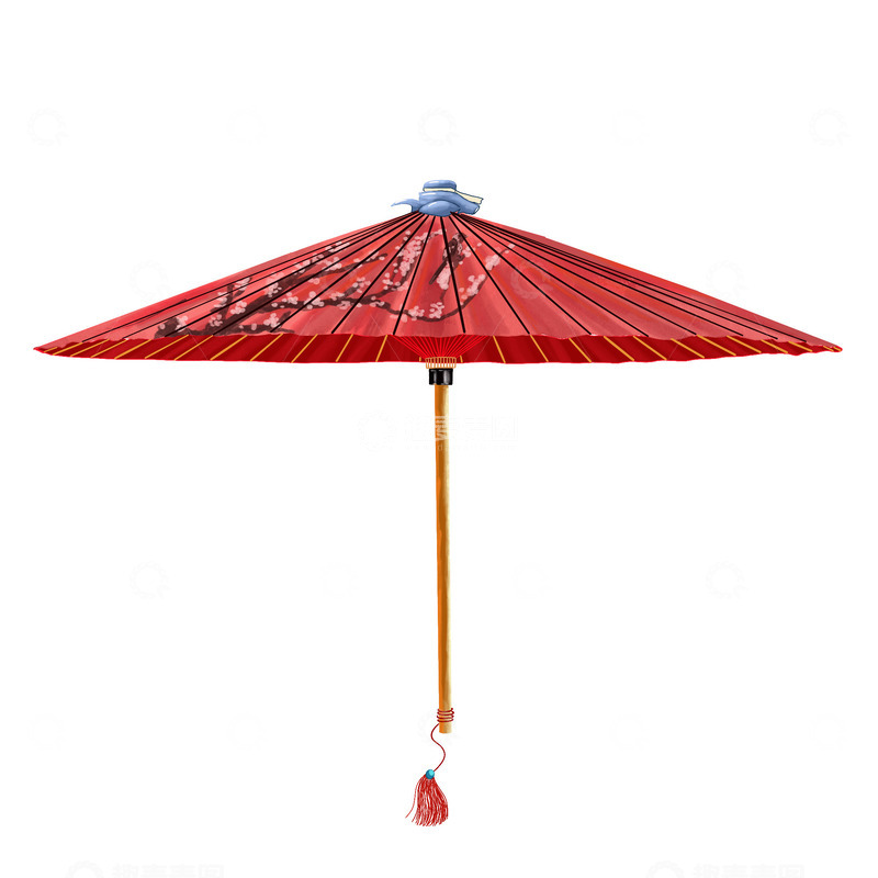 源文件下载【趣麦麦图】油纸伞古风雨伞谷雨节气红色手绘