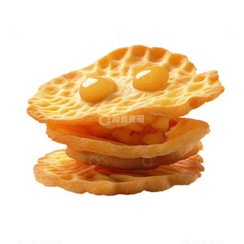 高清大图下载【趣麦麦图】3D真实立体薯片油炸美食零食