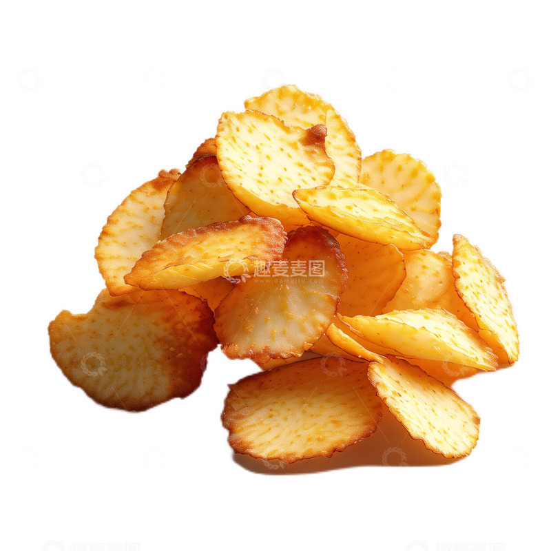 高清大图下载【趣麦麦图】3D真实立体薯片油炸美食快餐