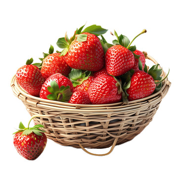 3D真实立体草莓篮子竹编水果