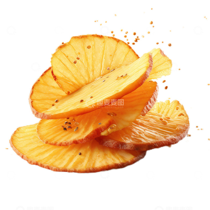 高清大图下载【趣麦麦图】3D真实立体薯片油炸美食