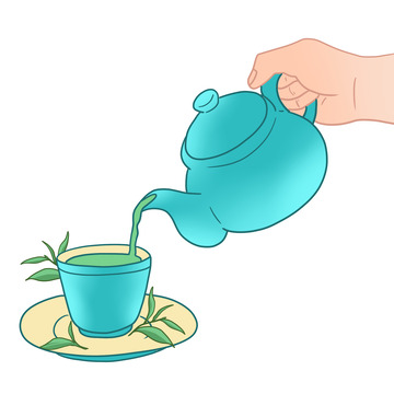 春茶喝茶倒茶免抠图片
