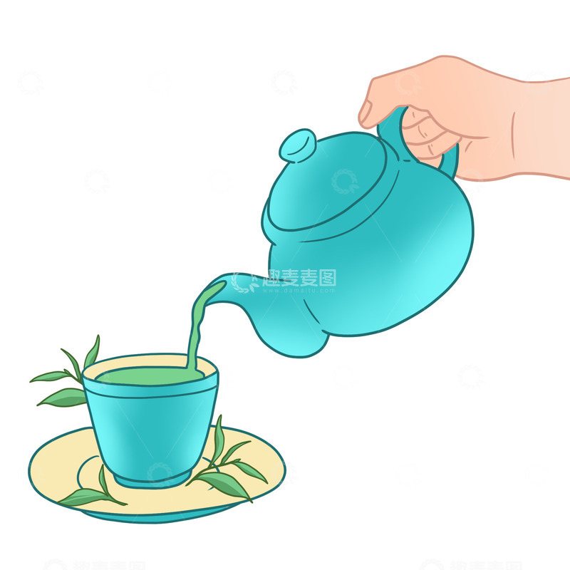 源文件下载【趣麦麦图】春茶喝茶倒茶免抠图片