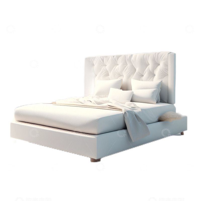 高清大图下载【趣麦麦图】3D真实立体床家具家居现代简约