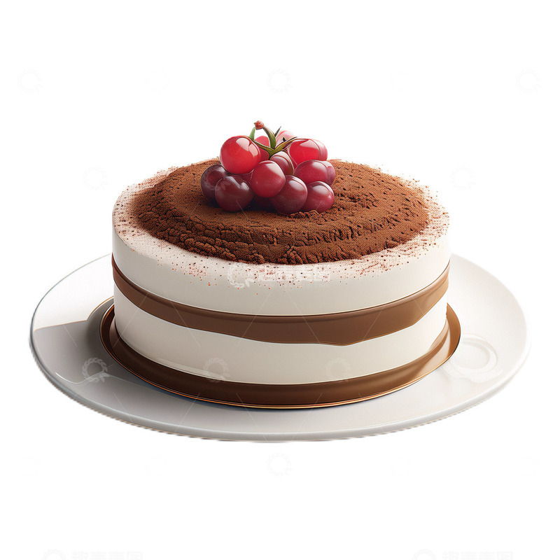高清大图下载【趣麦麦图】3D真实立体提拉米苏蛋糕甜品