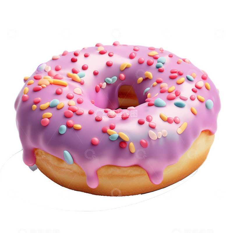 高清大图下载【趣麦麦图】3D真实立体甜甜圈奶油甜品