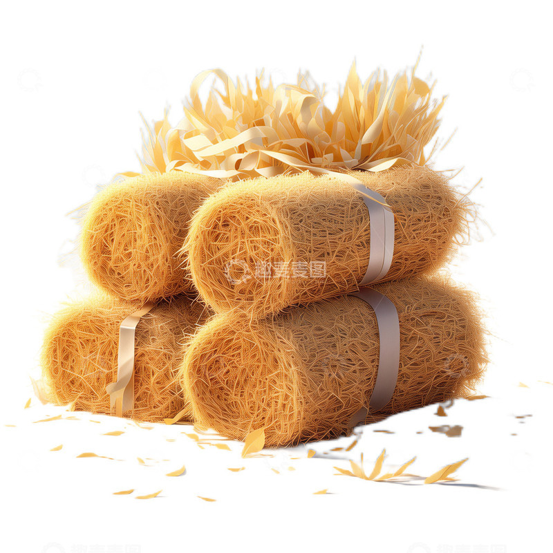 高清大图下载【趣麦麦图】3D真实立体茅草堆农民材料