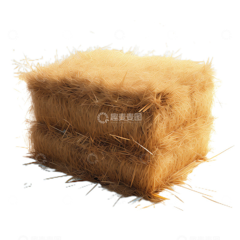 高清大图下载【趣麦麦图】3D真实立体茅草堆农民材料蓬松