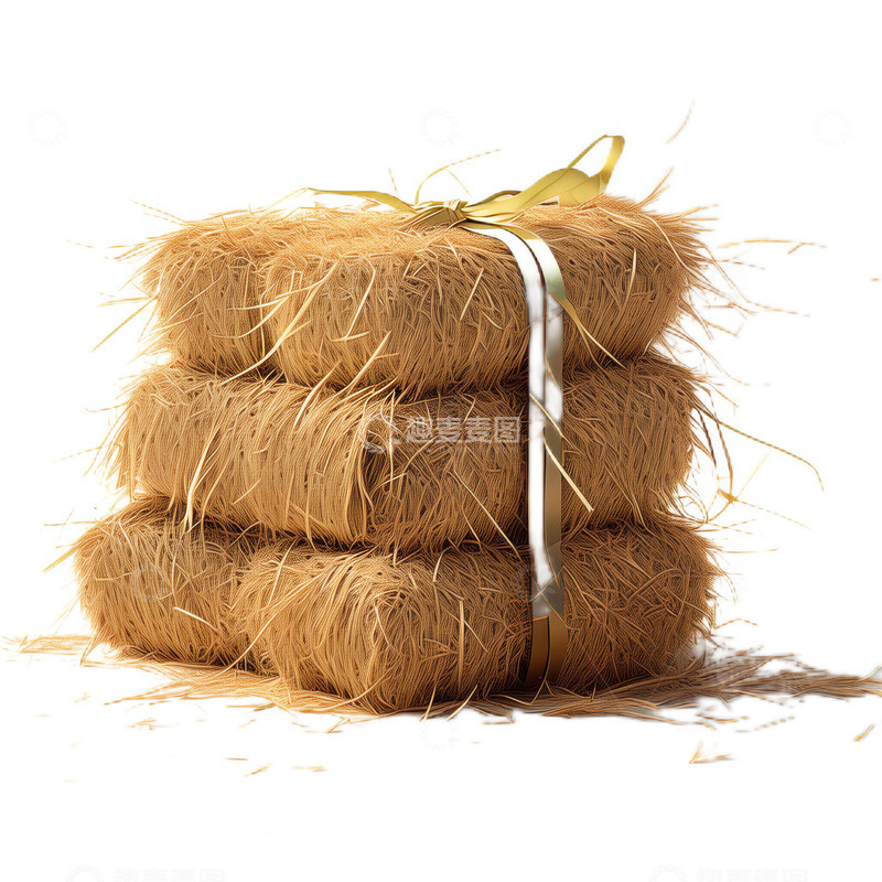 高清大图下载【趣麦麦图】3D真实立体茅草堆农民材料一捆