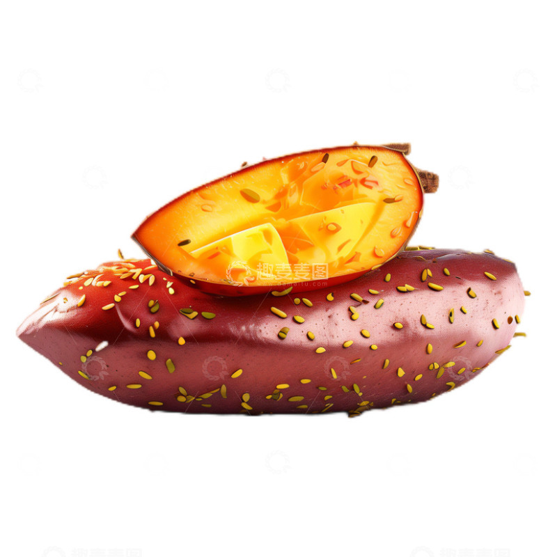 高清大图下载【趣麦麦图】3D真实立体红薯食物美味