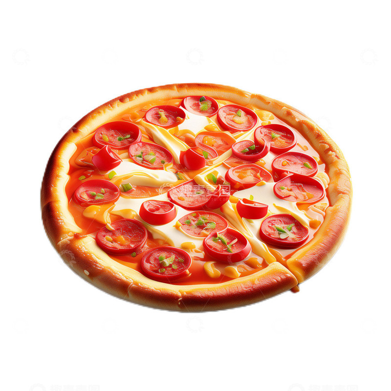 高清大图下载【趣麦麦图】3D真实立体香肠披萨美味