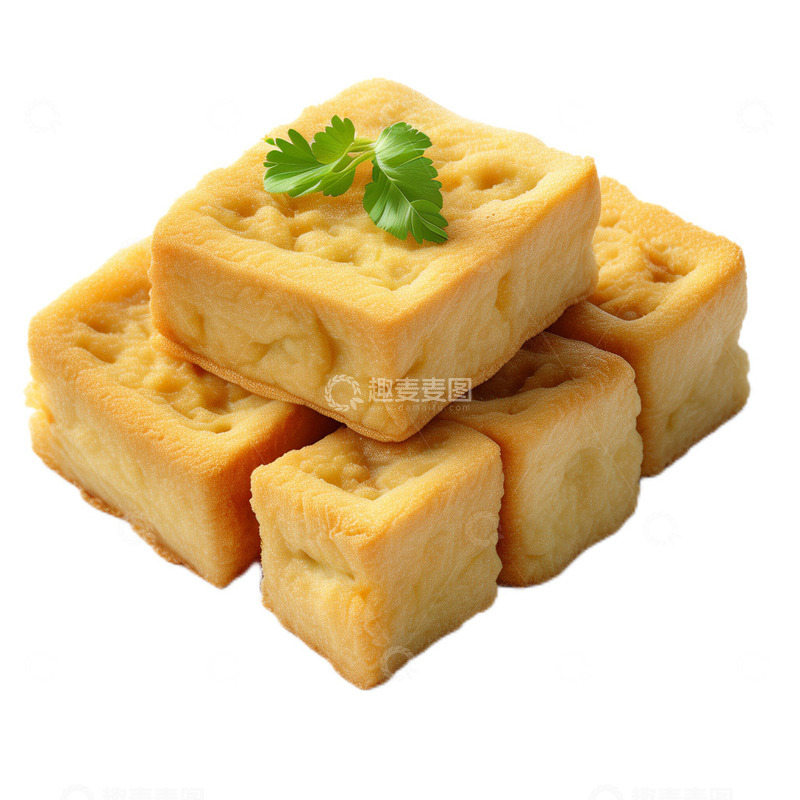高清大图下载【趣麦麦图】3D真实立体炸豆腐豆腐块油炸