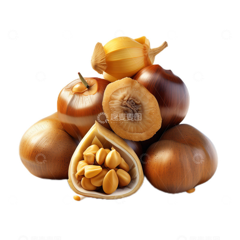 高清大图下载【趣麦麦图】3D真实立体干果果实美味