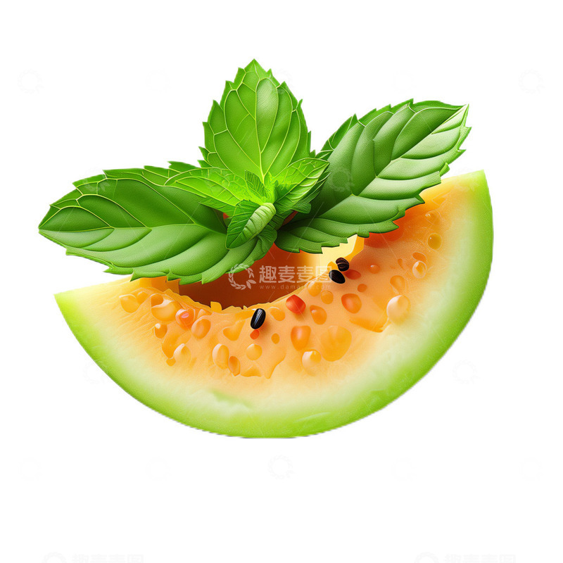 高清大图下载【趣麦麦图】3D真实立体哈密瓜水果维生素