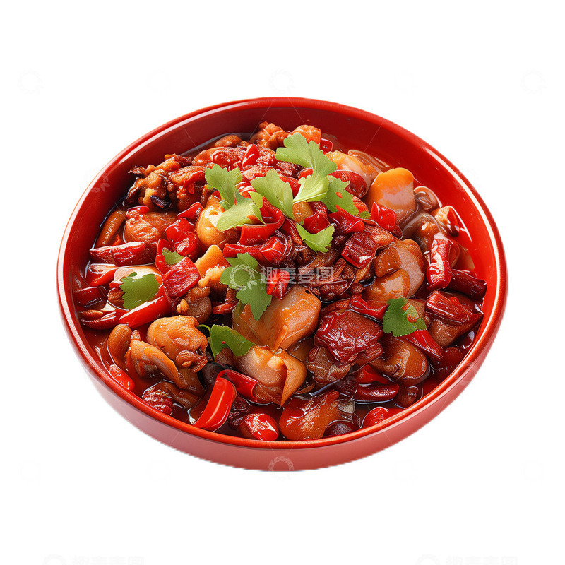 高清大图下载【趣麦麦图】3D真实立体重庆辣子鸡美食辣椒
