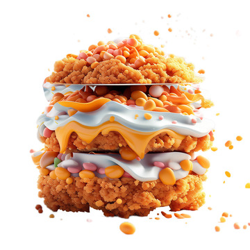 3D真实立体肉松小贝食物美味下午茶