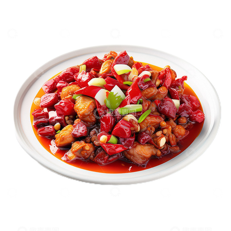 高清大图下载【趣麦麦图】3D真实立体重庆辣子鸡美食