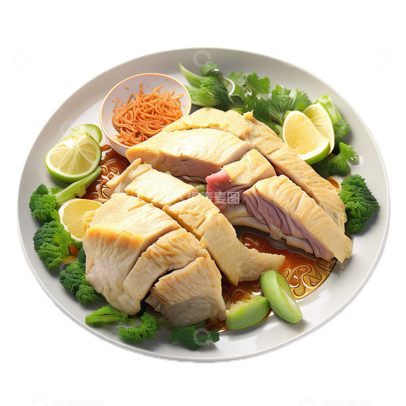 高清大图下载【趣麦麦图】3D真实立体广东白切鸡鸡肉