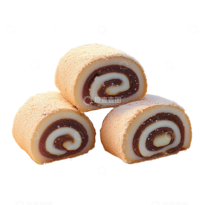 高清大图下载【趣麦麦图】3D真实立体驴打滚甜品食物