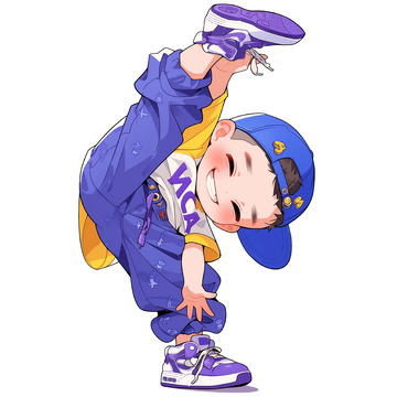 卡通街舞人物元素