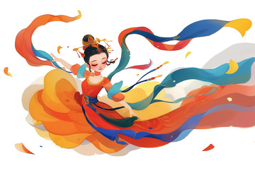 敦煌飞天舞人物素材