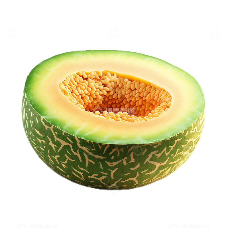高清大图下载【趣麦麦图】3D真实立体哈密瓜香甜水果维生素果实