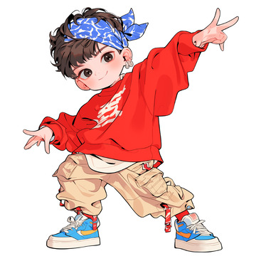 可爱卡通街舞人物素材