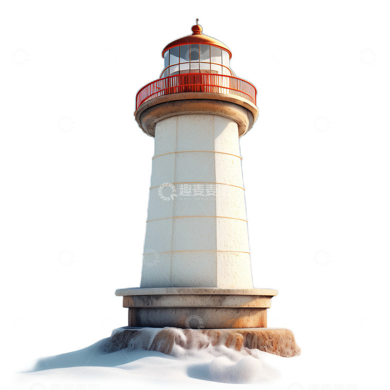 高清大图下载【趣麦麦图】3D真实立体灯塔航行大海