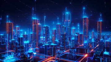 未来科技风城市科幻背景