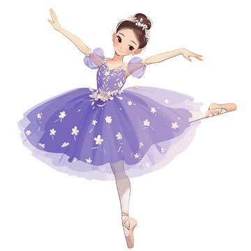 芭蕾卡通人物插画素材