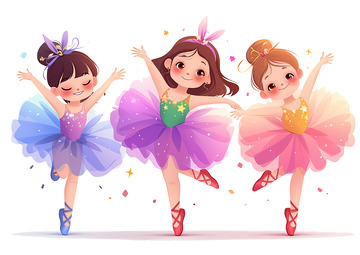 芭蕾舞培训卡通人物素材