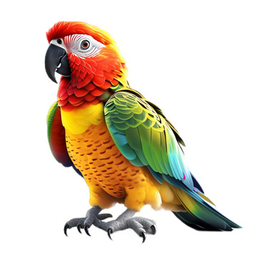 3D立体真实鹦鹉鸟类宠物