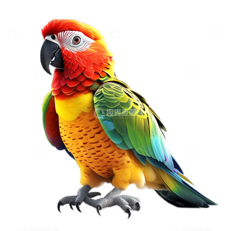 3D立体真实鹦鹉鸟类宠物