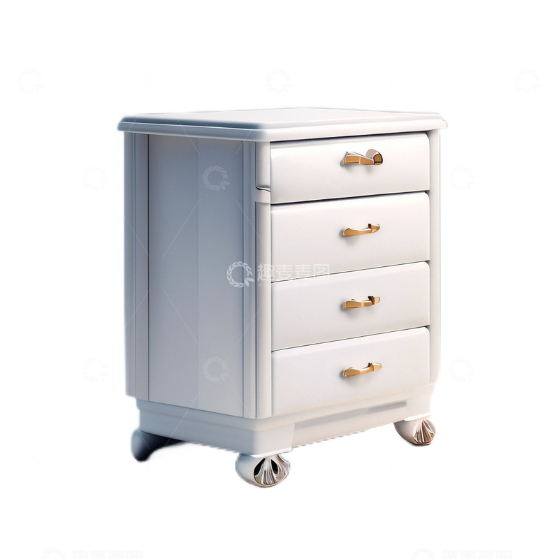 高清大图下载【趣麦麦图】3D立体真实柜子家具家居白色简约